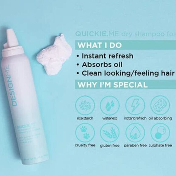 ❣️2/$36 NEW Design Me Hair Quickie.ME Dry Shampoo Foam Full Size Retail $26.00 - Picture 10 of 14